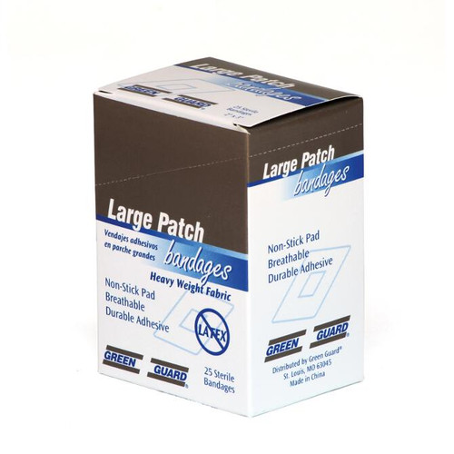 Heavy Duty Fabric Large Patch Bandage - 2" x 3" 25 count box